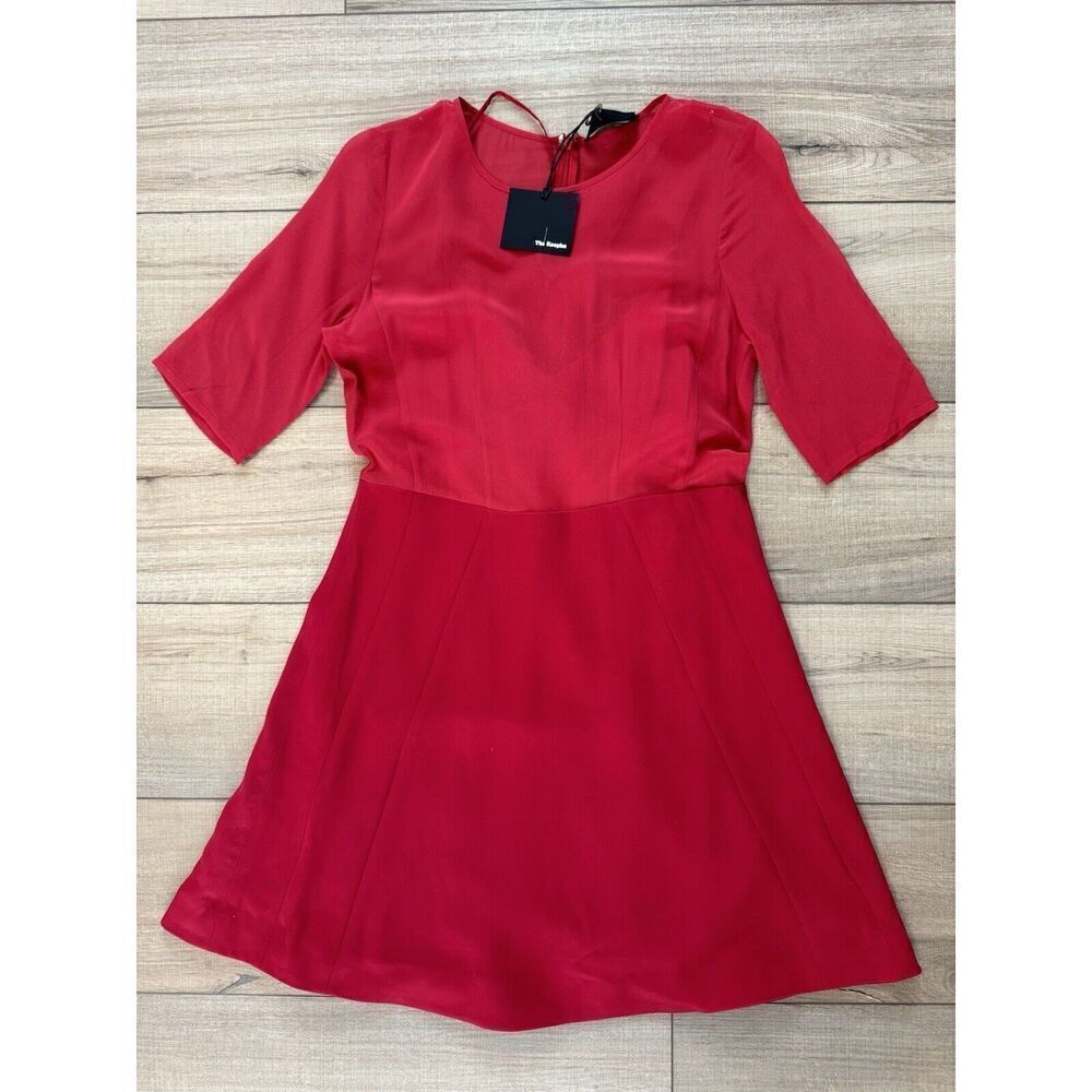 Women's Red The Kooples Paris‎ Dress XS cocktail sheer Parisian Luxury Wedding